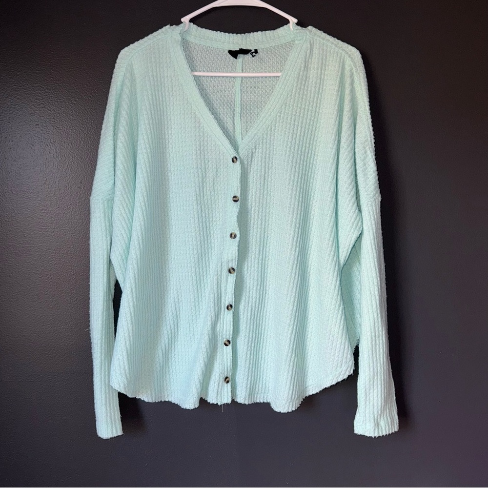 Urban Outfitters Out From Under Button Up Waffle Long Sleeve